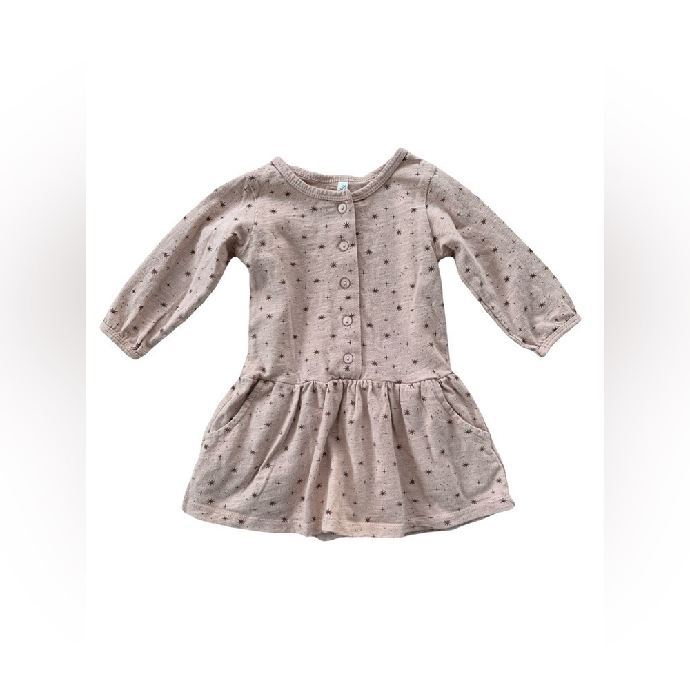 Rylee + Cru Size 3-6 Months Mini Stars Print Button Up Henley Dress